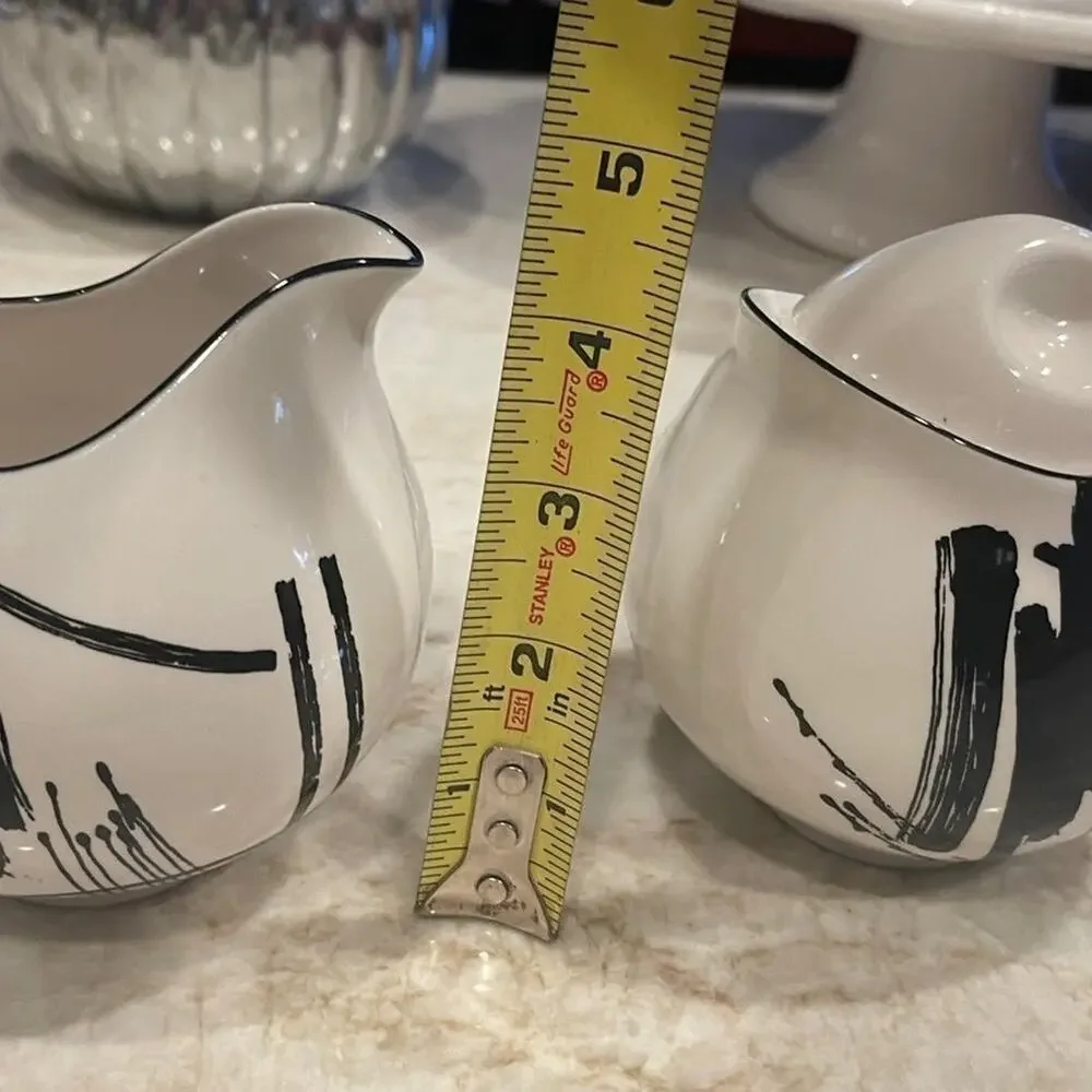 Sango Calligraphy Larry Lasso 80’s cream and sugar set EUC